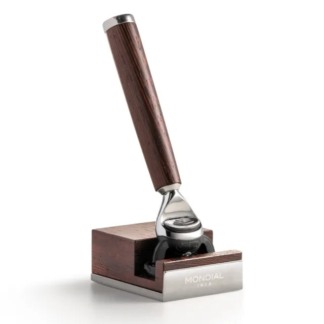 mondial-1908-set-mythos-in-puro-legno-weng-con-rasoio-fusion-5-lame-supporto image 1