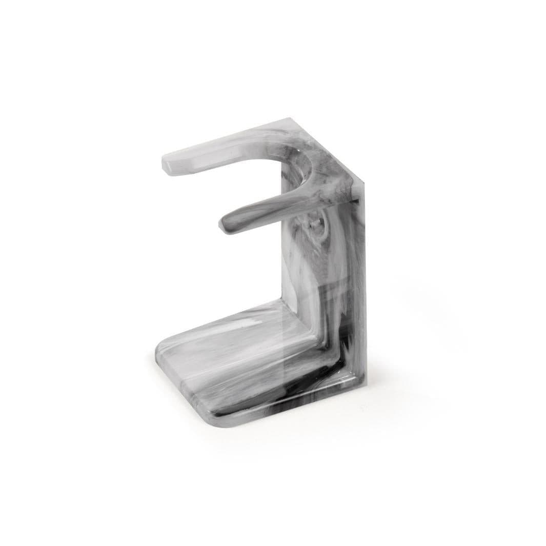 mondial-1908-supporto-per-pennello-da-barba-in-acrilico-effetto-marmo-grigio image 1