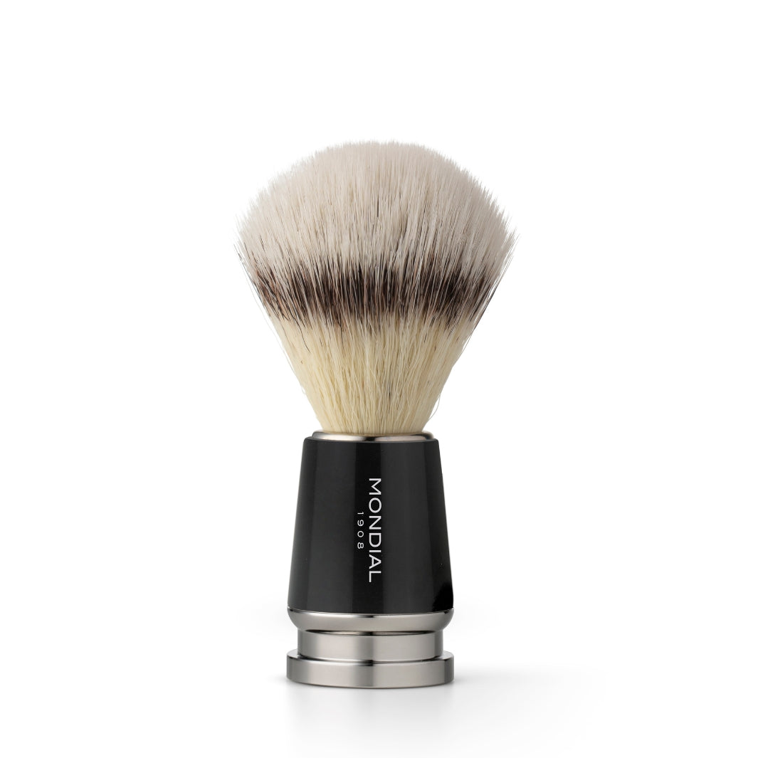 mondial-1908-run-pennello-da-barba-in-resina-nera-fibra-sintetica-ecosilvertip-c image 1