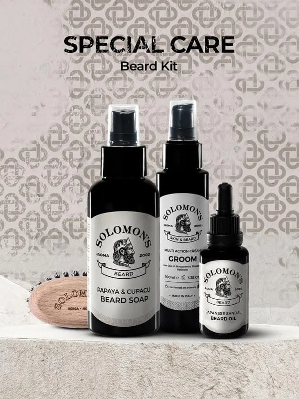 solomon-s-beard-kit-barba-special-care-shampoo-balsamo-spazzola-tascabile image 1