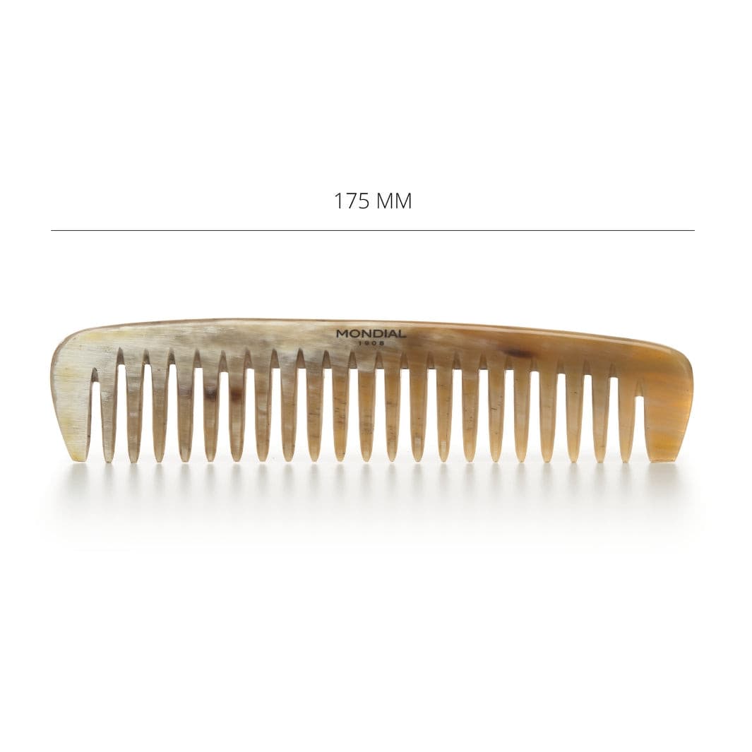 mondial-1908-pettine-in-corno-naturale-a-denti-larghi-175-mm image 2