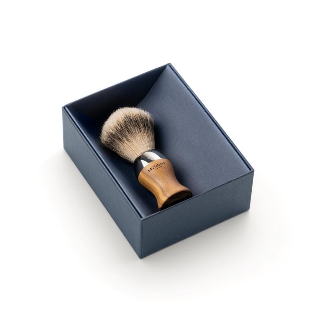 mondial-1908-heritage-pennello-da-barba-legno-d-ulivo-ecosilvertip image 2