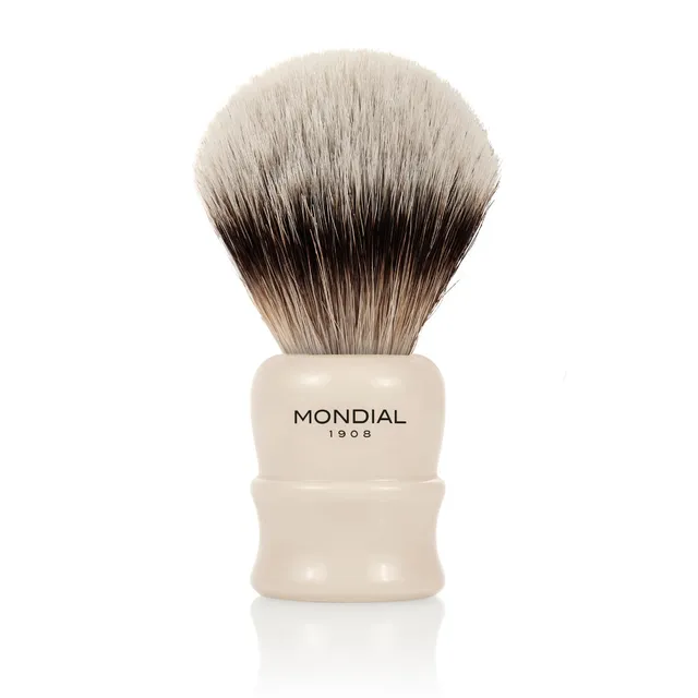 mondial-1908-lancaster-pennello-da-barba-resina-avorio-con-tasso-alta-montagna image 1