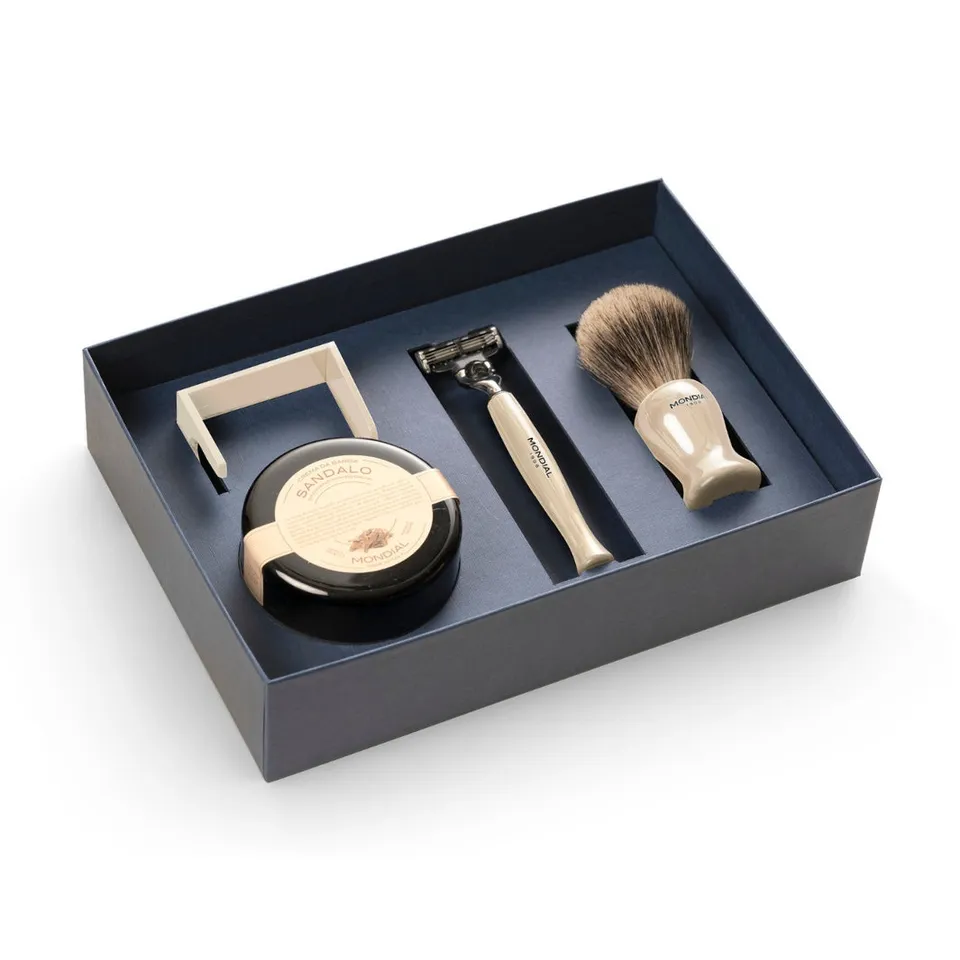 mondial-1908-set-regalo-premium-baylis-pennello-tasso-rasoio-mach3-stand-crema image 1