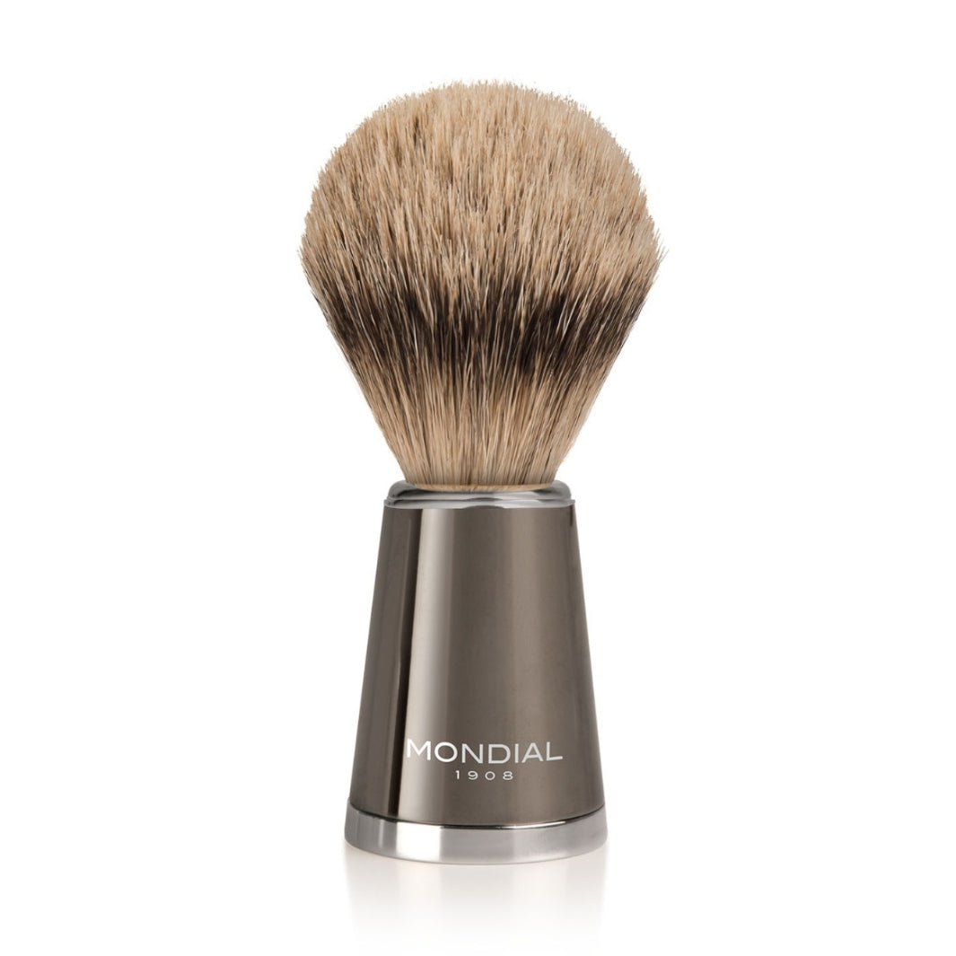 mondial-1908-vespucci-pennello-da-barba-in-metallo-rutenio-con-super-badger image 1