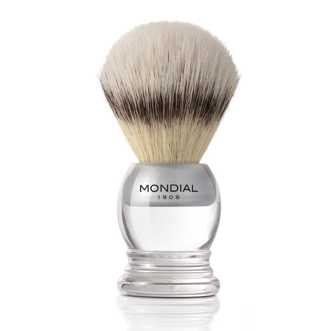 mondial-1908-cristal-pennello-da-barba-manico-trasparente-ecosilvertip-sintetico image 1
