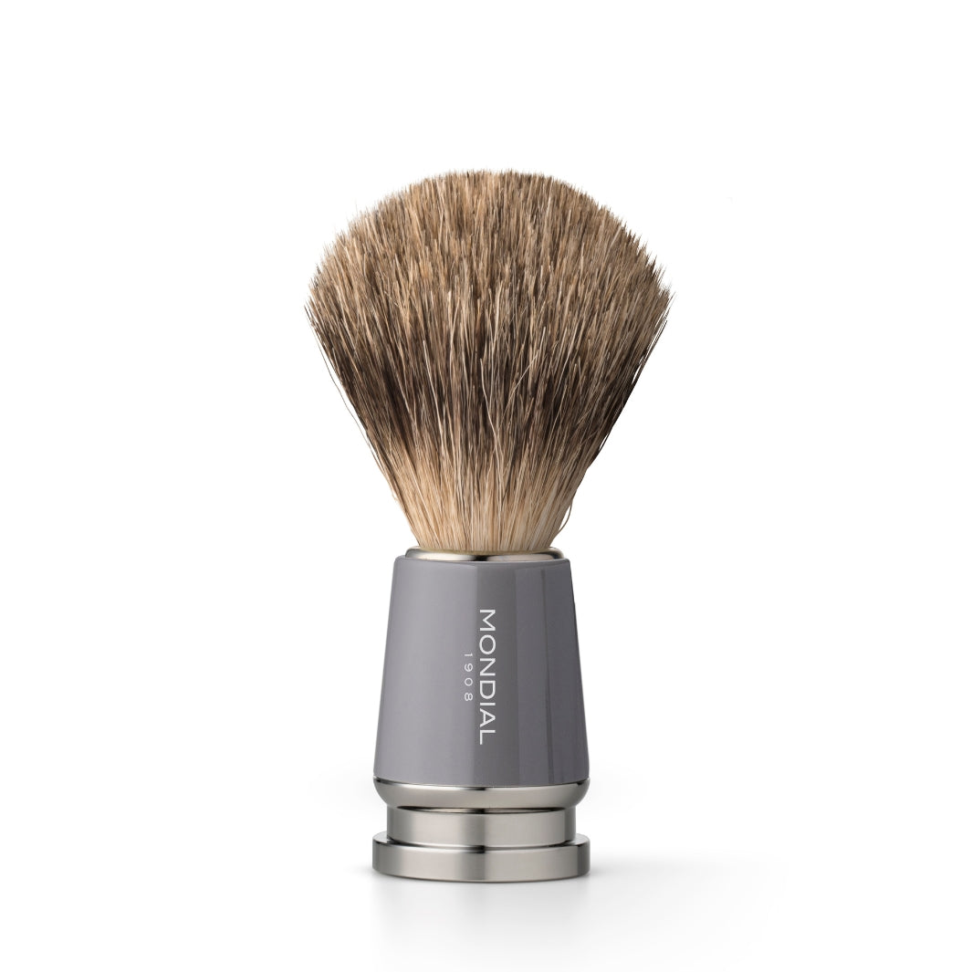 mondial-1908-run-pennello-da-barba-in-resina-grigia-super-badger image 1