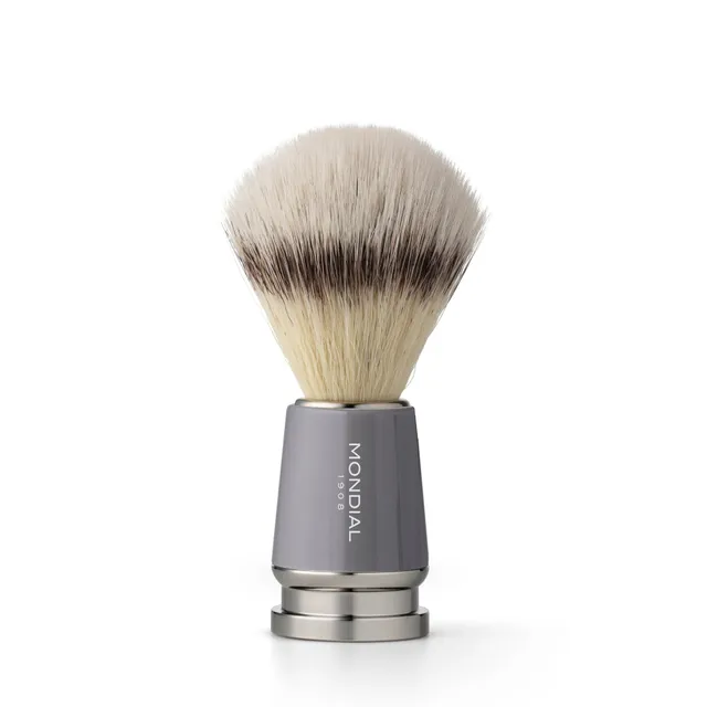 mondial-1908-run-pennello-barba-resina-grigio-ecosilvertip-sintetico image 1