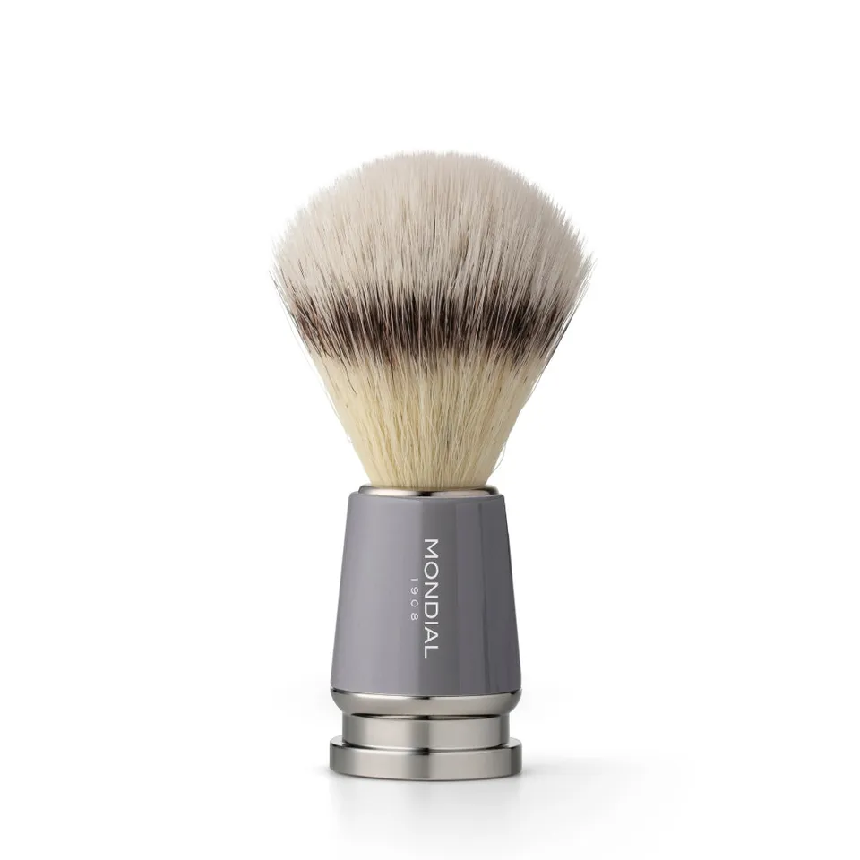 mondial-1908-run-pennello-barba-resina-grigio-ecosilvertip-sintetico image 1