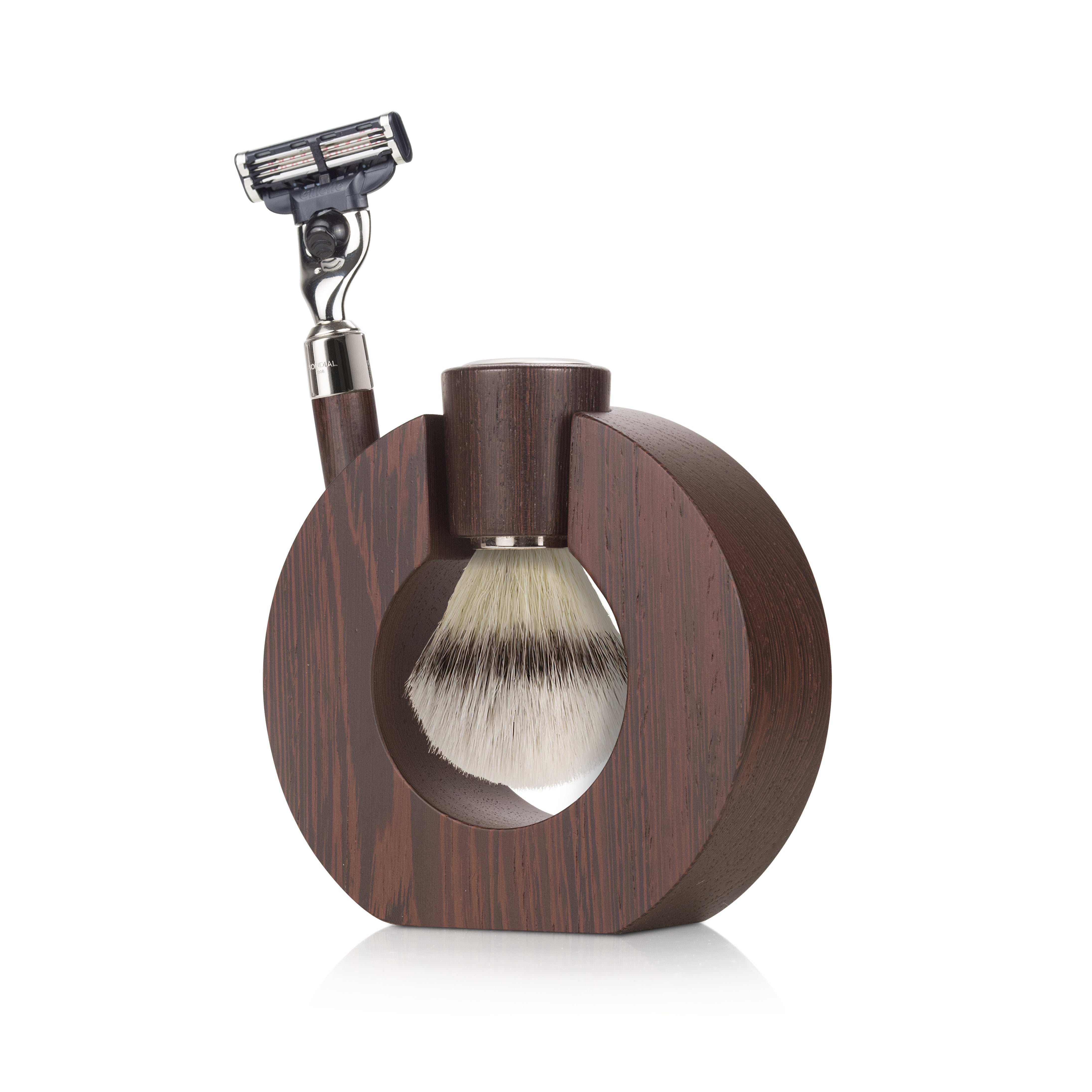 mondial-1908-sphaera-set-rasatura-in-legno-weng-con-pennello-silvertip-e-rasoio- image 8