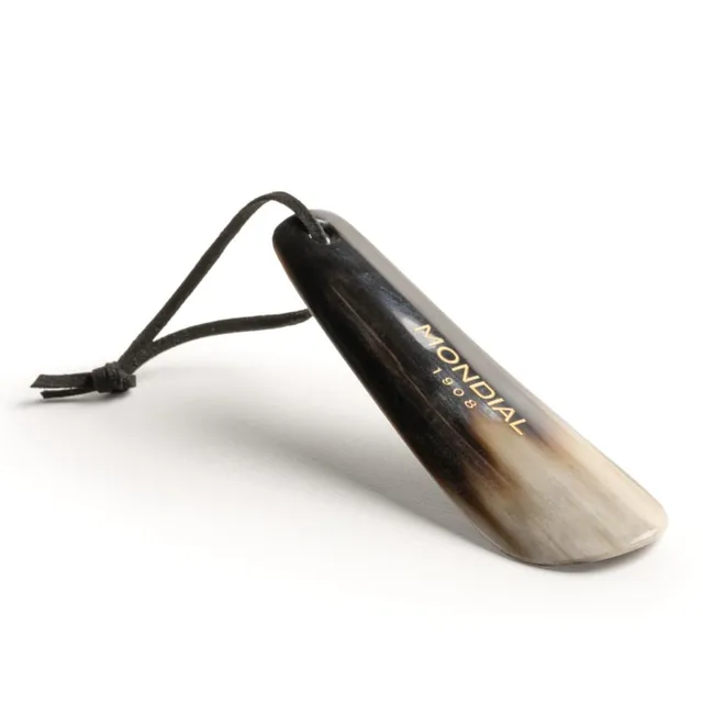mondial-1908-calzascarpe-piccolo-in-corno-naturale-110-mm-con-laccetto-in-pelle image 1