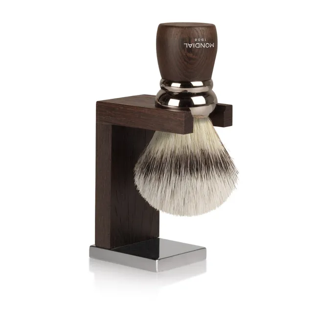 mondial-1908-prestige-pennello-da-barba-weng-ecosilvertip-con-supporto image 1