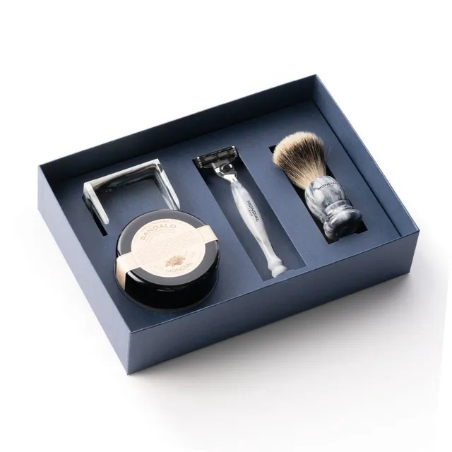 mondial-1908-boston-set-regalo-premium-basic-grigio-finto-marmo-4-pezzi image 1