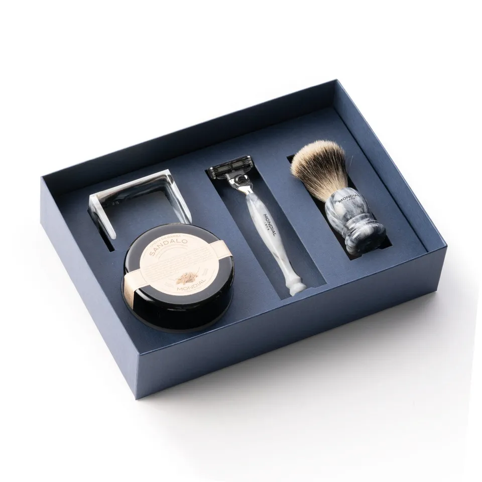mondial-1908-boston-set-regalo-premium-basic-grigio-finto-marmo-4-pezzi image 1