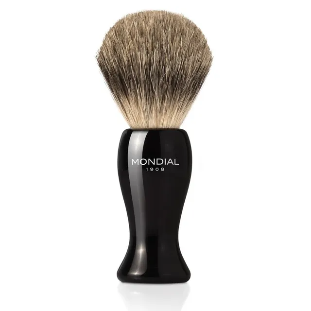 mondial-1908-bolton-pennello-da-barba-in-resina-nera-con-tasso-best-badger image 1