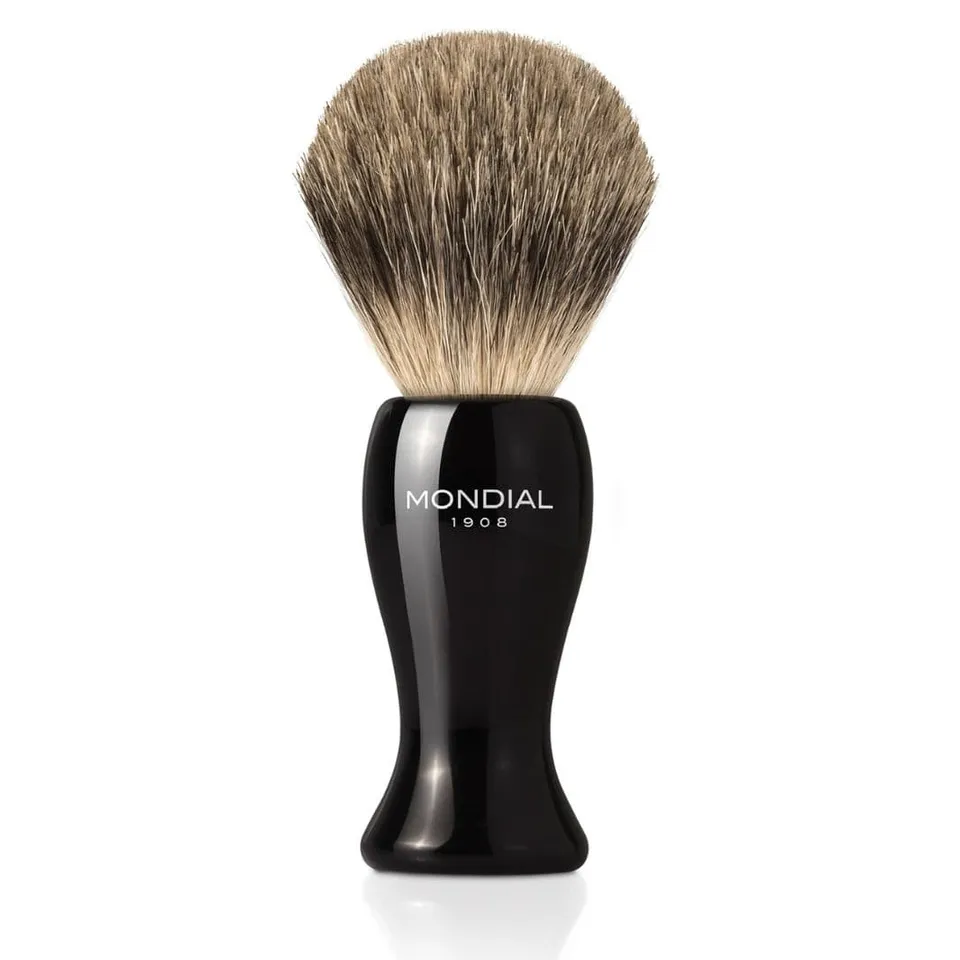 mondial-1908-bolton-pennello-da-barba-in-resina-nera-con-tasso-best-badger image 1