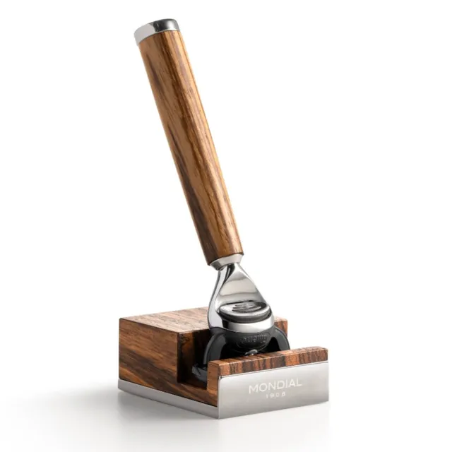 mondial-1908-set-mythos-legno-zebrano-con-rasoio-fusion-5-lame-stand image 1