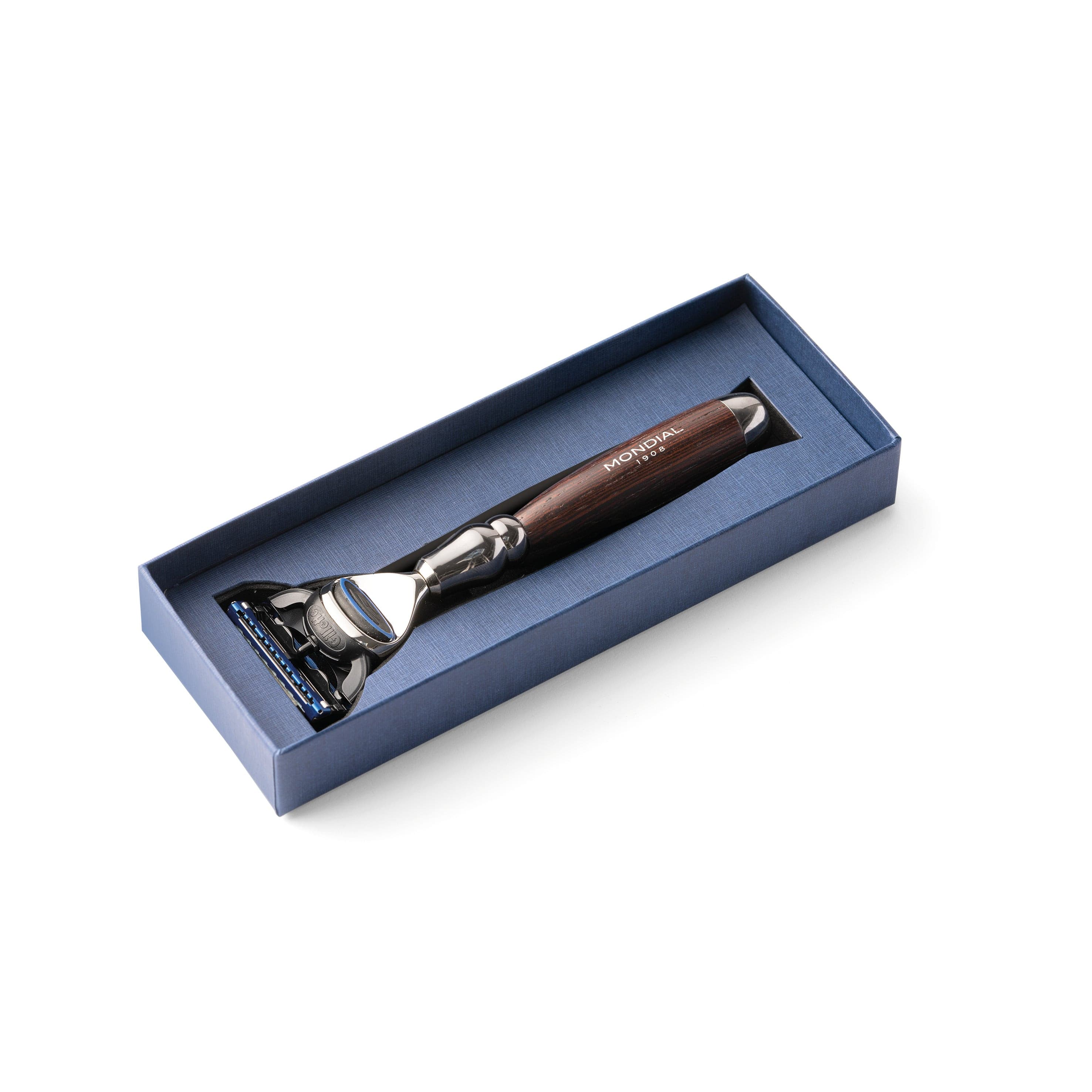 mondial-1908-rasoio-prestige-a-cartuccia-in-legno-weng-fusion-mach3 image 2