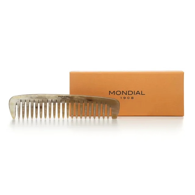 mondial-1908-pettine-in-corno-naturale-a-denti-larghi-175-mm image 1
