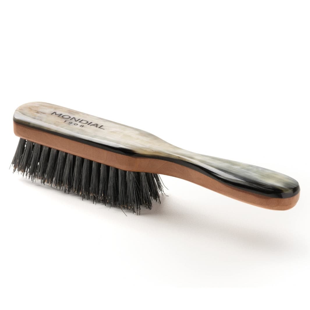 mondial-1908-spazzola-da-viaggio-155-mm-corno-naturale-e-setole-nere image 1