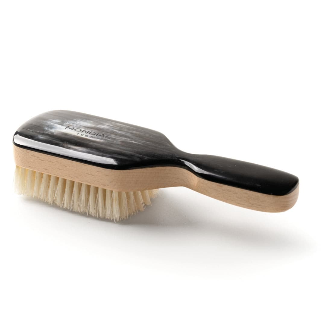 mondial-1908-spazzola-capelli-in-corno-naturale-con-setole-bionde-180-mm image 1