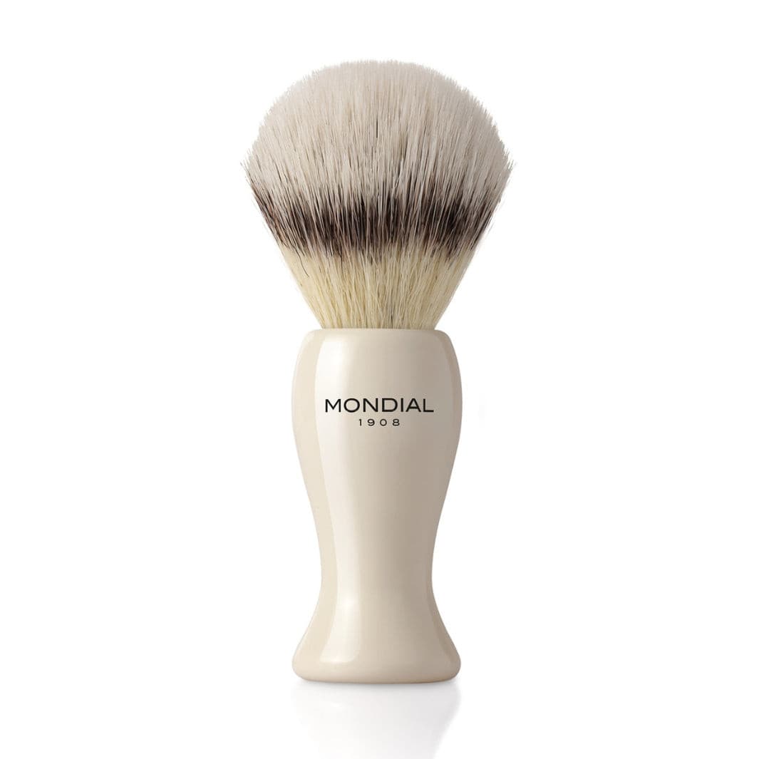 mondial-1908-tower-pennello-da-barba-in-resina-avorio-con-ecosilvertip-sintetico image 1