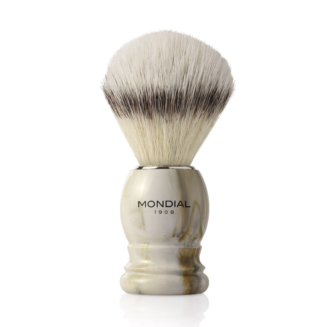 mondial-1908-pennello-boston-bianco-finto-marmo-con-tasso-sintetico-ecosilvertip image 1
