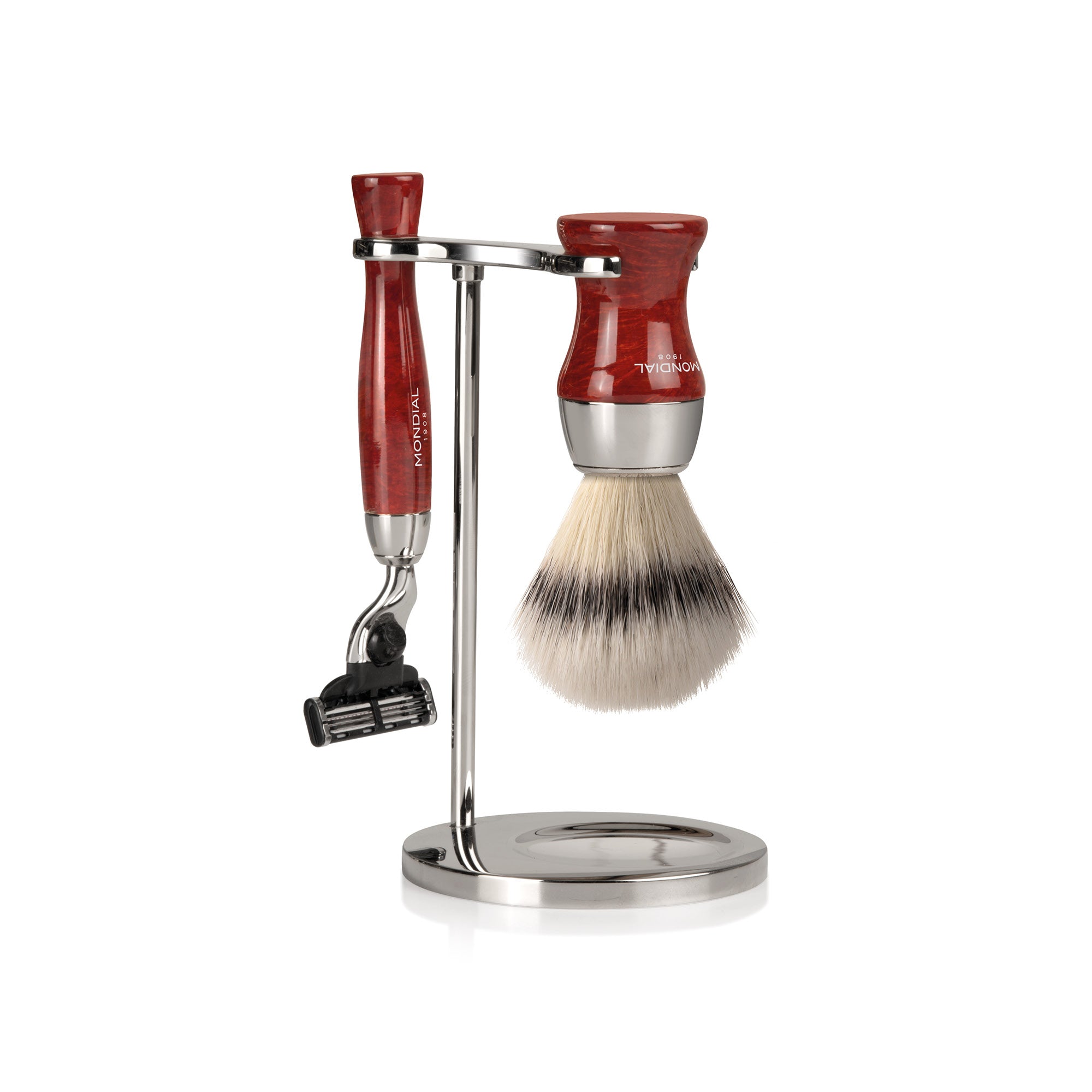 mondial-1908-heritage-set-da-barba-in-radica-pennello-super-badger-rasoio-fusion image 5