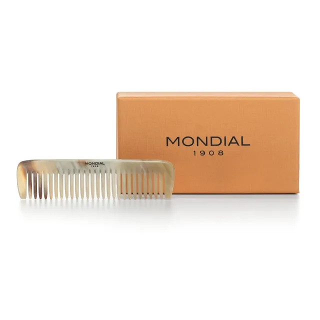 mondial-1908-pettine-in-corno-naturale-dentatura-media-105-mm image 1