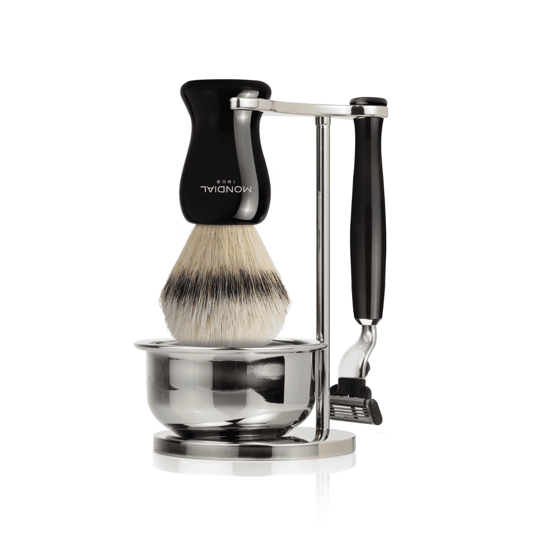 mondial-1908-gibson-set-da-barba-ebano-ecosilvertip-con-supporto-e-rasoio image 3