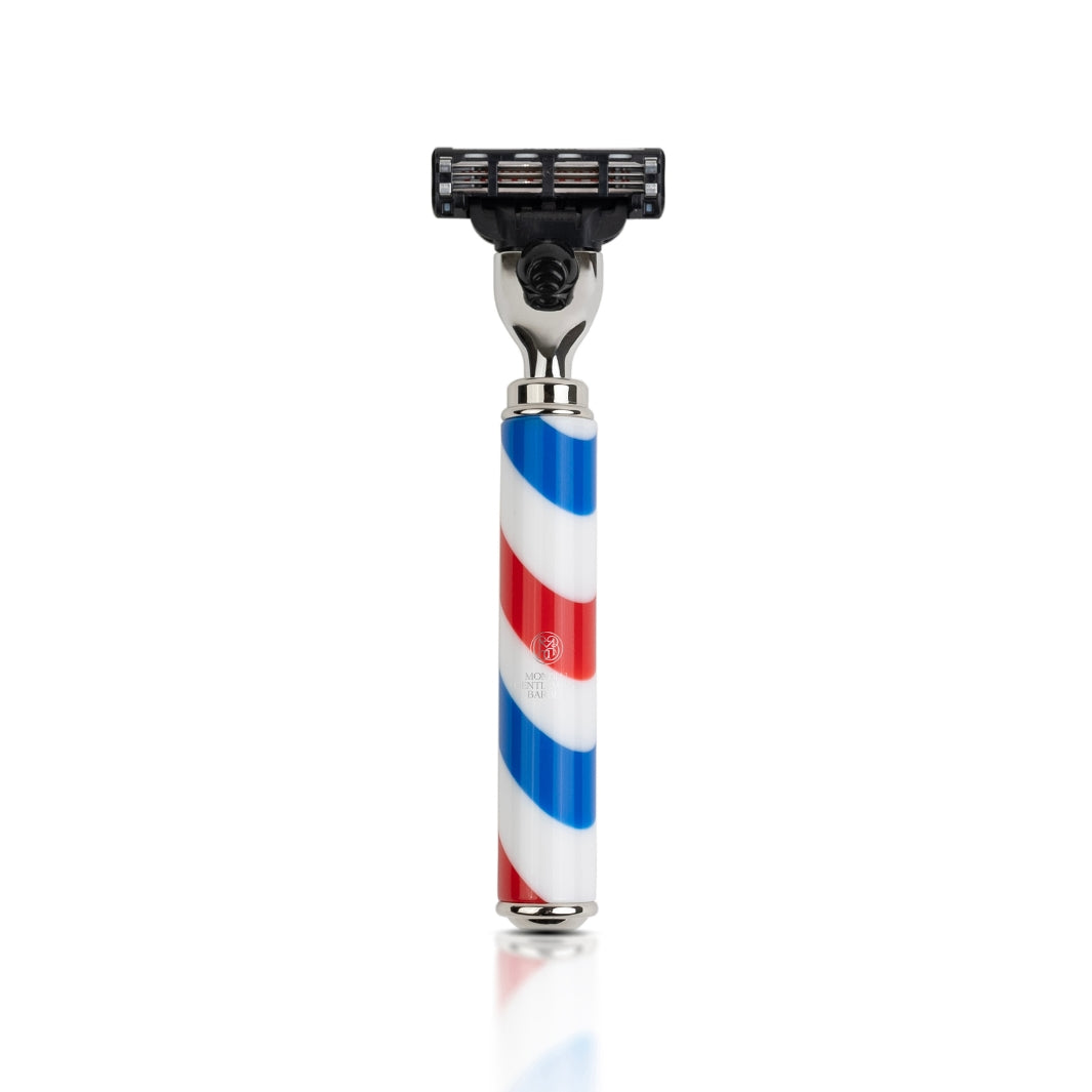 mondial-1908-set-pennello-e-rasoio-collezione-barbiere-barber-pole-resina-e-meta image 7