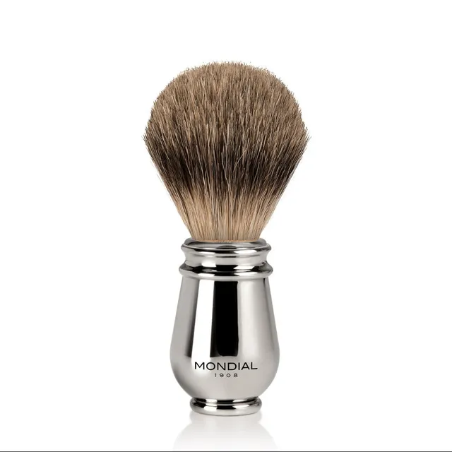 mondial-1908-deluxe-pennello-da-barba-in-metallo-cromato-best-badger image 1