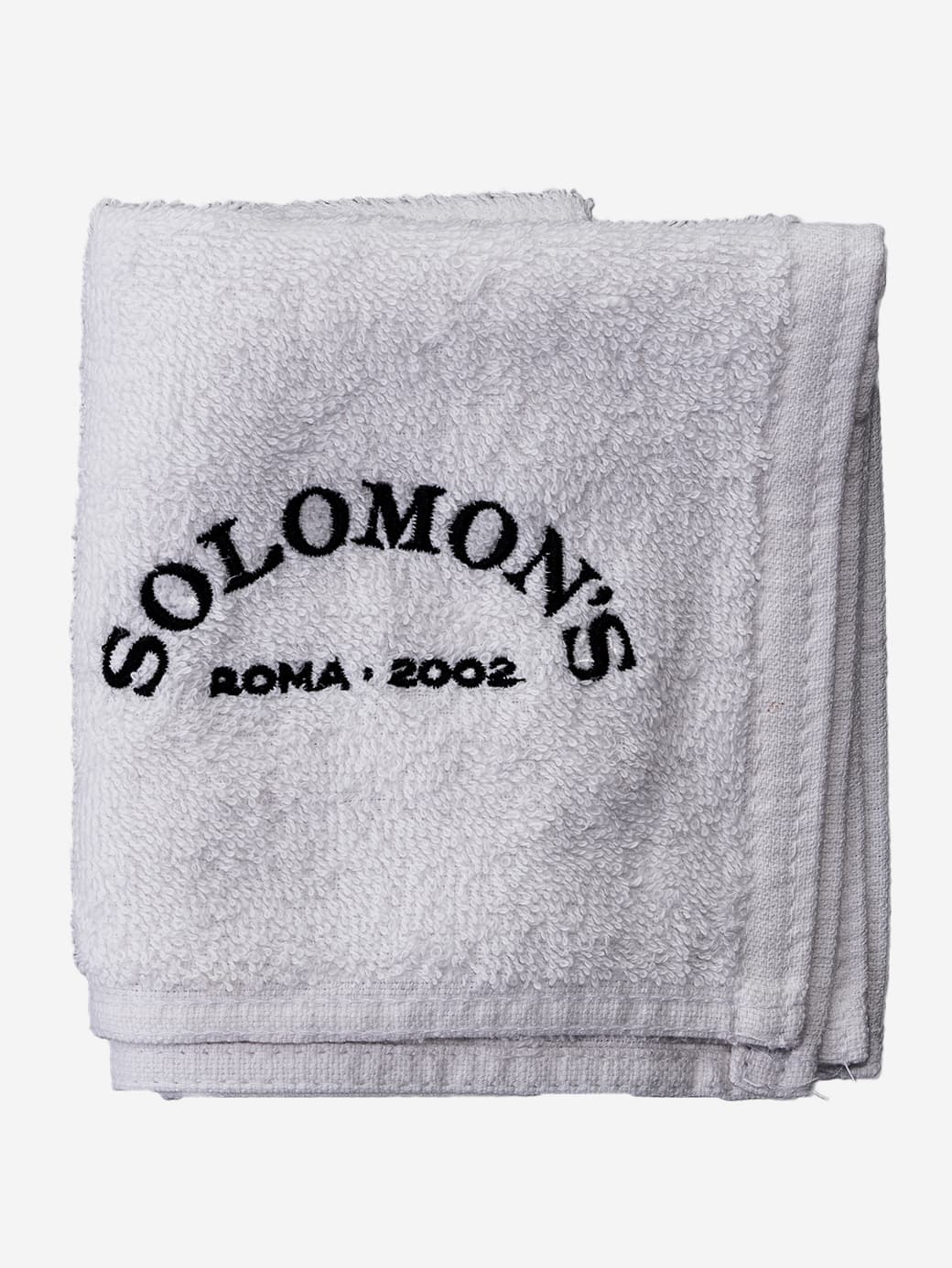 solomon-s-beard-salvietta-in-cotone-bianca-con-logo-ricamato image 1