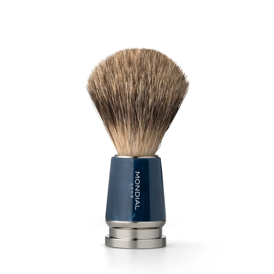 mondial-1908-run-pennello-da-barba-resina-blu-tasso-super-badger image 1