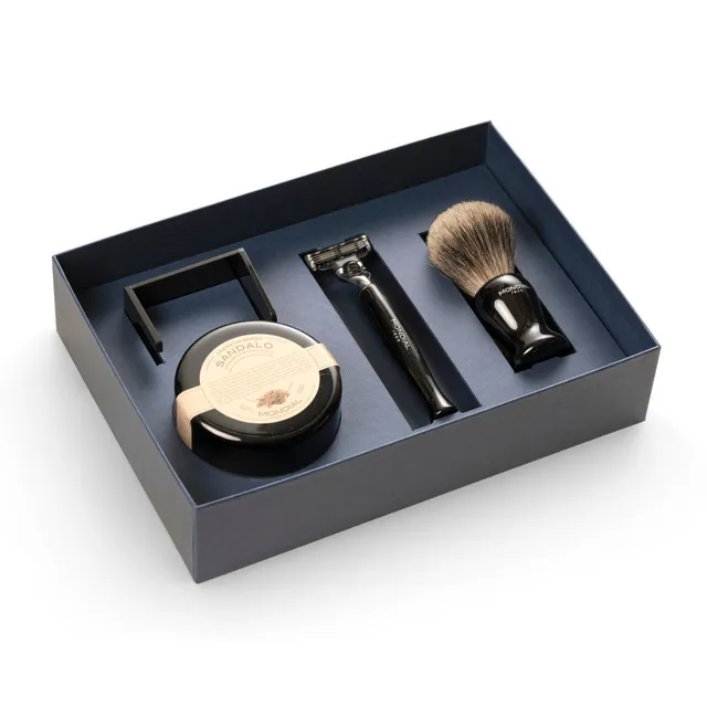 mondial-1908-gibson-set-regalo-premium-esclusivo-pennello-rasoio-crema-luxury image 1