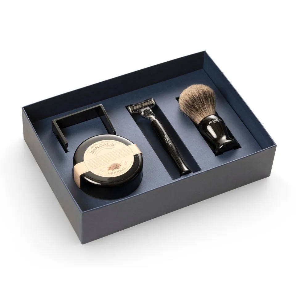 mondial-1908-gibson-set-regalo-premium-esclusivo-pennello-rasoio-crema-luxury image 1