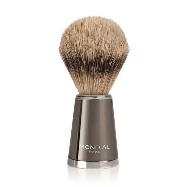mondial-1908-vespucci-pennello-da-barba-in-metallo-rutenio-con-super-badger image 1
