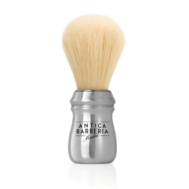 mondial-1908-pennello-da-barba-modello-barbiere-in-pura-setola-naturale-sbiancat image 1