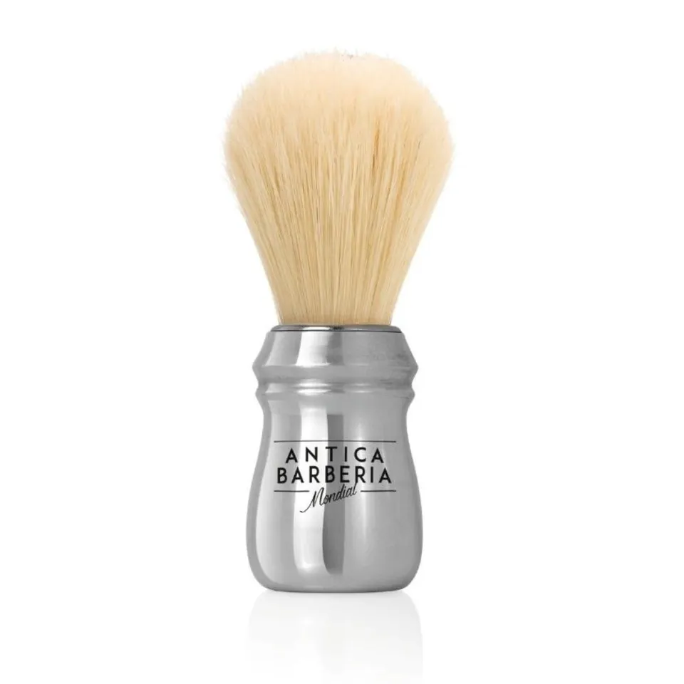 mondial-1908-pennello-da-barba-modello-barbiere-in-pura-setola-naturale-sbiancat image 1