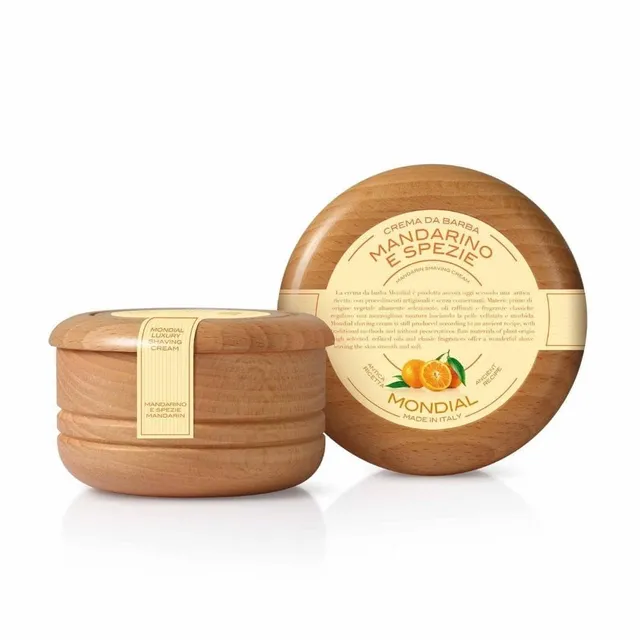 mondial-1908-mandarino-e-spezie-crema-da-barba-in-ciotola-di-legno-140-ml image 1