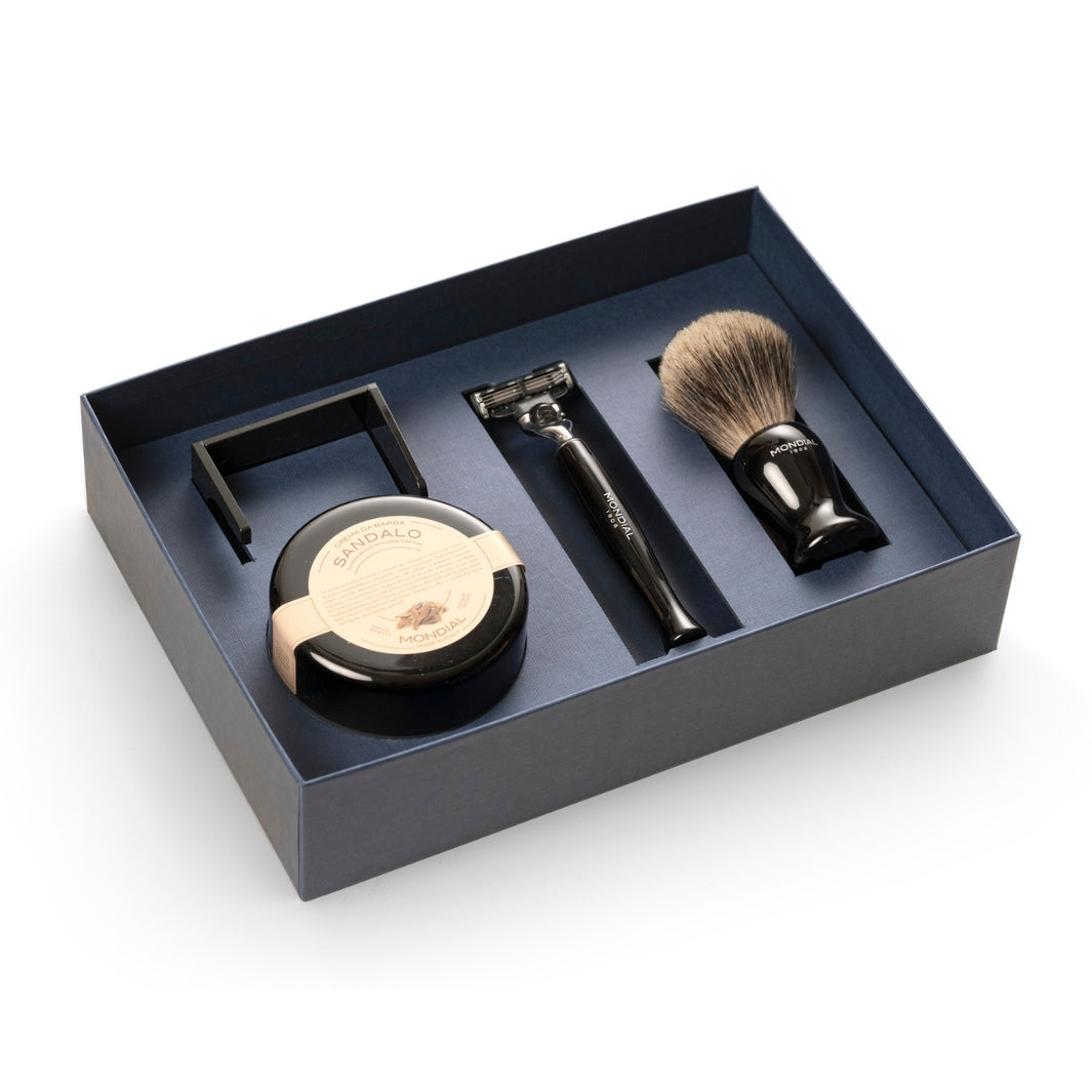 mondial-1908-gibson-set-regalo-premium-esclusivo-pennello-rasoio-crema-luxury image 1