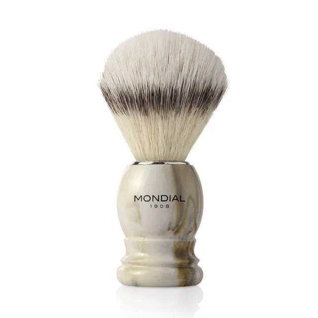 mondial-1908-pennello-boston-bianco-finto-marmo-con-tasso-sintetico-ecosilvertip image 1