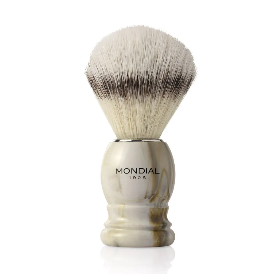 mondial-1908-pennello-boston-bianco-finto-marmo-con-tasso-sintetico-ecosilvertip image 1