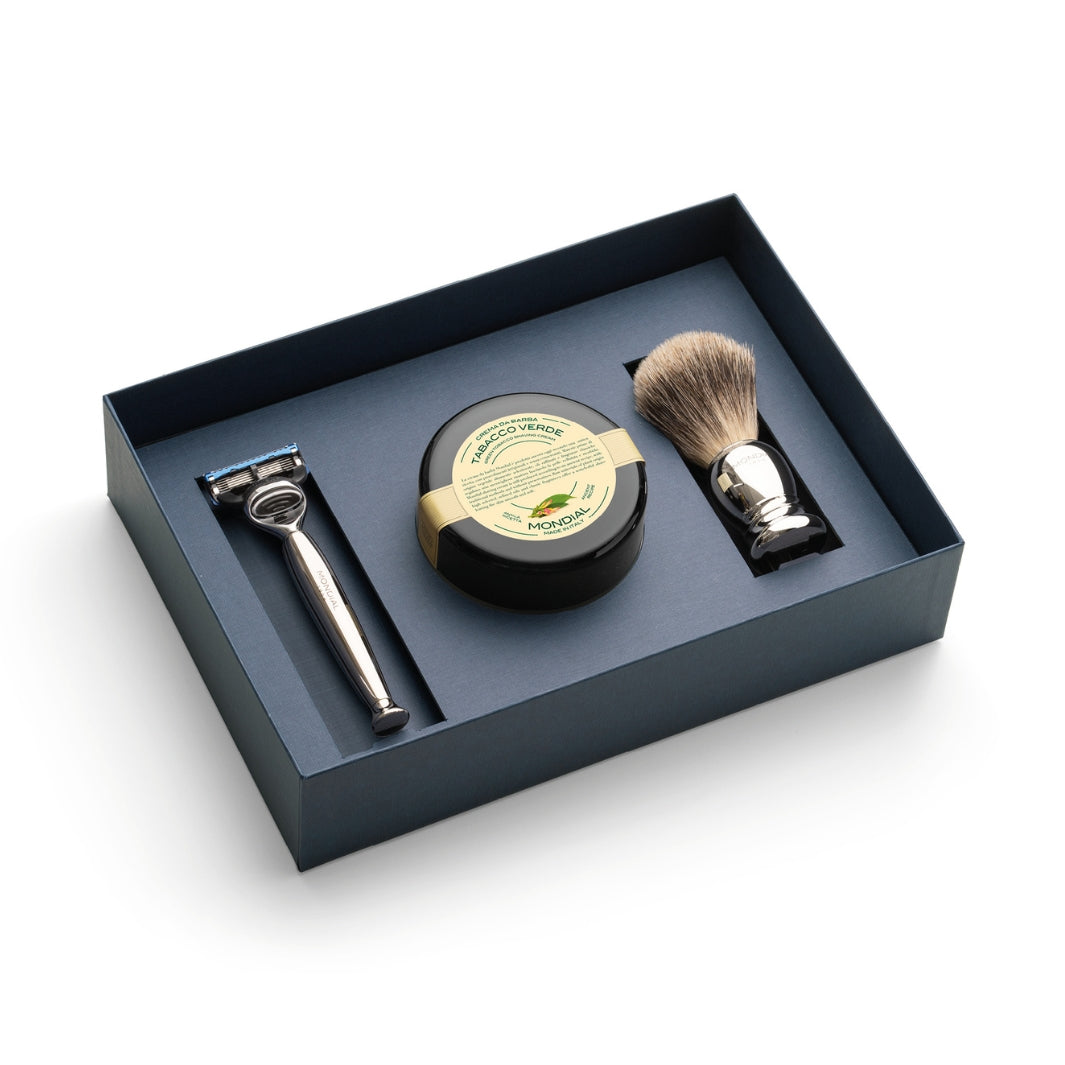 mondial-1908-set-regalo-beethoven-cromato-3-pezzi-con-crema-barba image 1