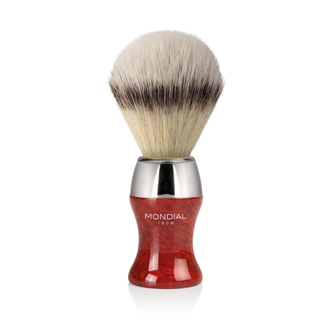 mondial-1908-pennello-heritage-in-radica-con-fibra-sintetica-ecosilvertip image 1