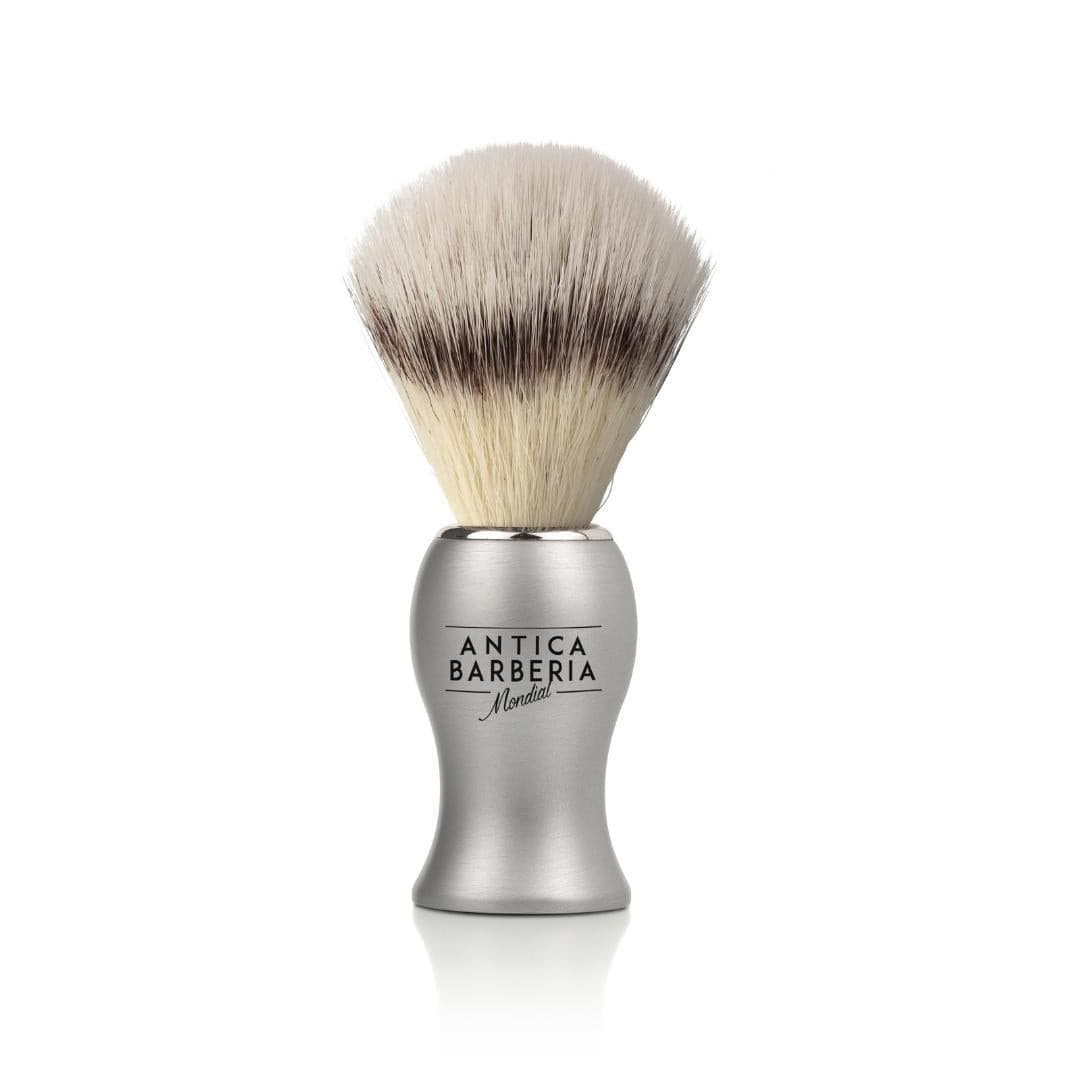 mondial-1908-pennello-da-barba-titan-alluminio-satinato-con-fibra-ecosilvertip image 1