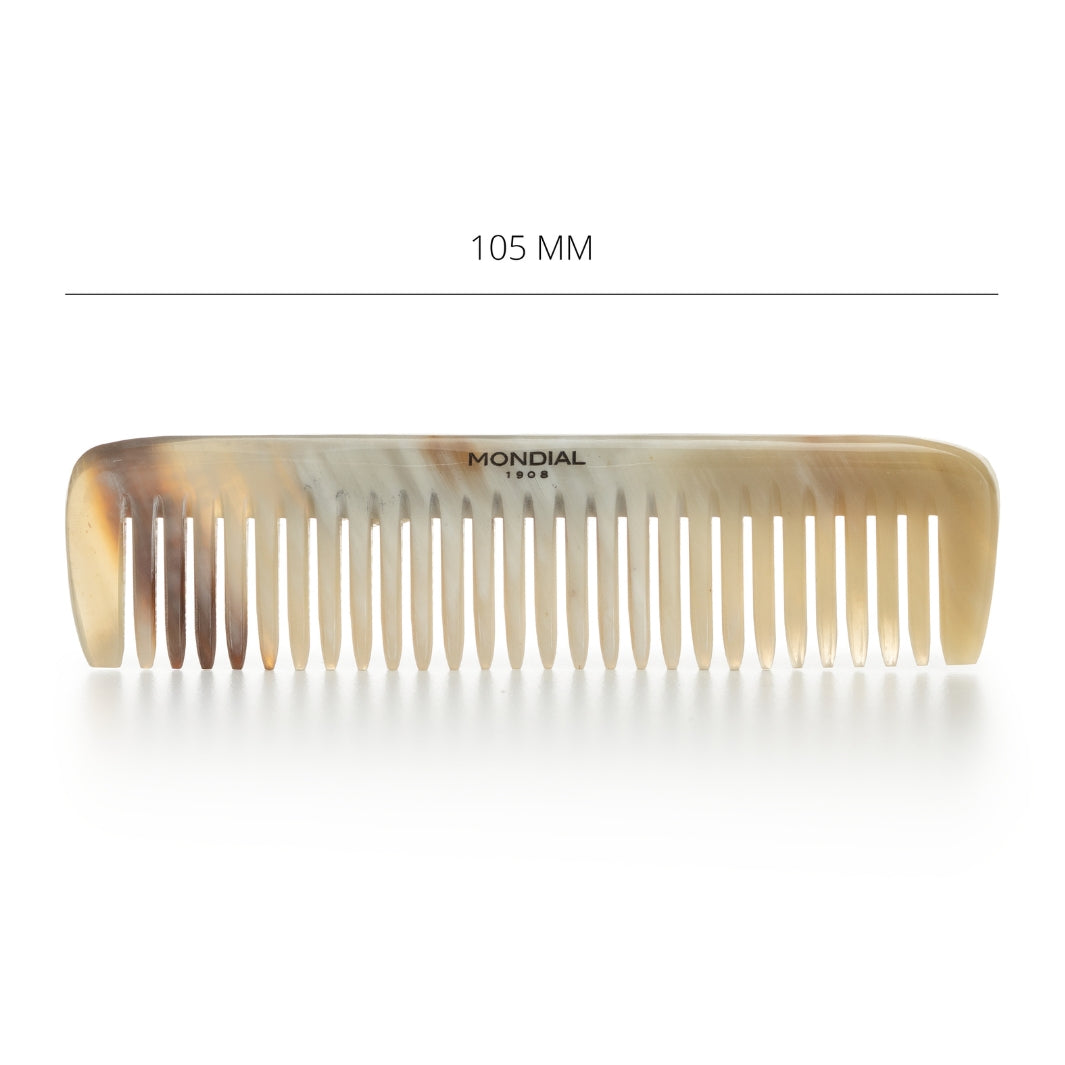 mondial-1908-pettine-in-corno-naturale-dentatura-media-105-mm image 2