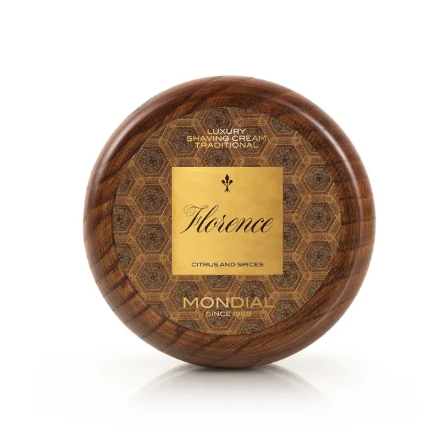 mondial-1908-florence-crema-da-barba-solida-140ml-in-ciotola-di-legno image 1