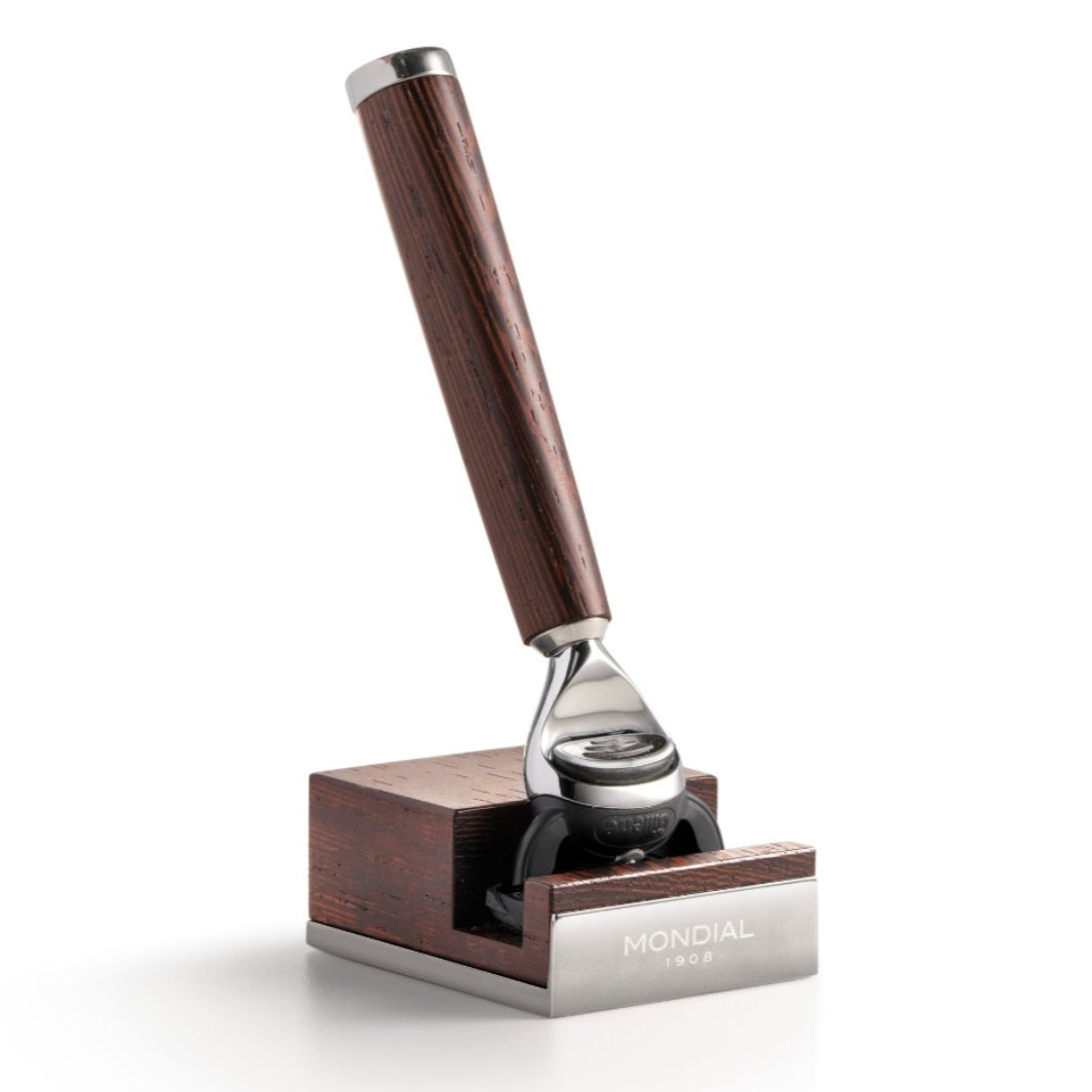 mondial-1908-set-mythos-in-puro-legno-weng-con-rasoio-fusion-5-lame-supporto image 1