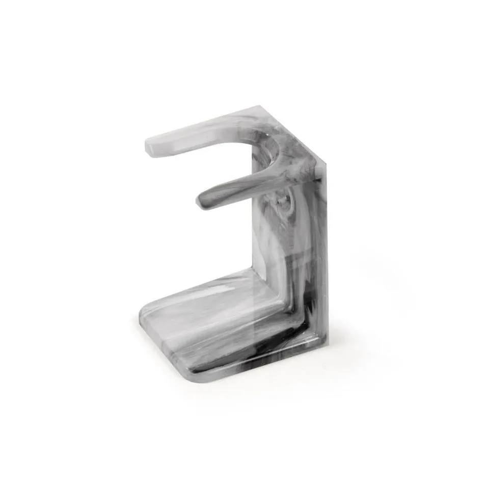 mondial-1908-supporto-per-pennello-da-barba-in-acrilico-effetto-marmo-grigio image 1